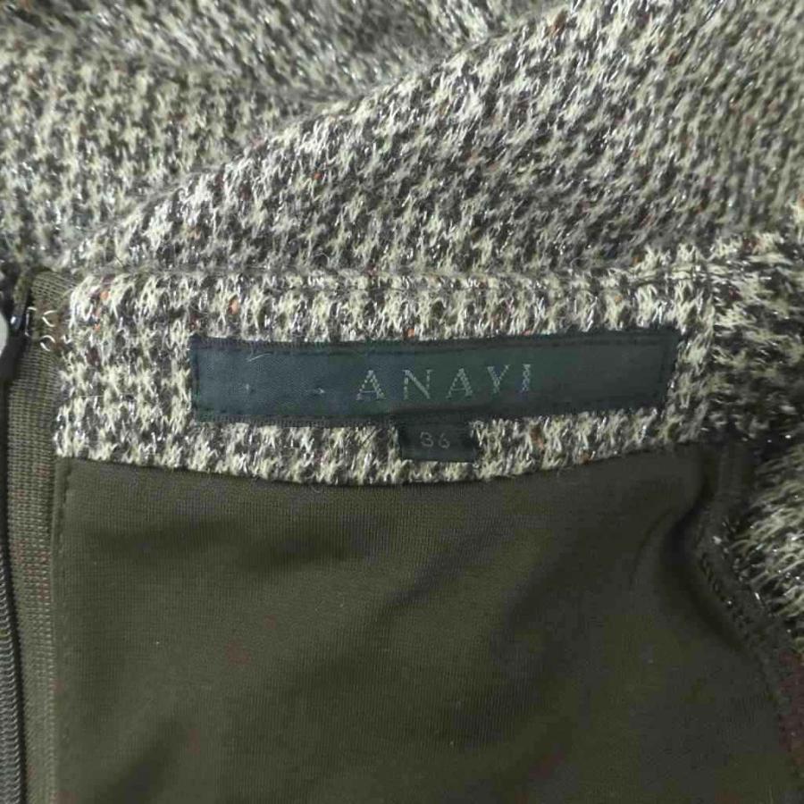 アナイ ANAYI ワンピース 36 S ダークブラウン ブラウン ボートネック