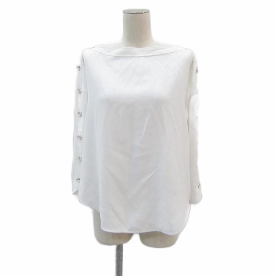 アディアム　ボートネック長袖ブラウス アディアム ADEAM ブラウス カットソー 長袖 0 XS 白 ホワイト ボート