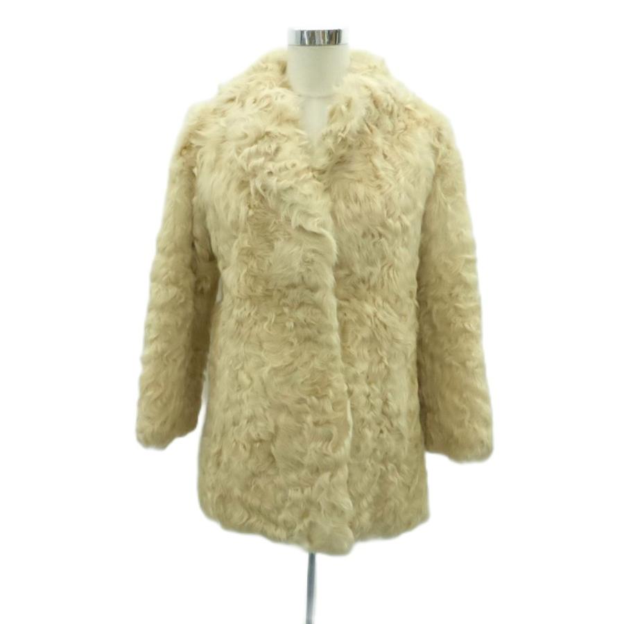 ムーンバッド Moon bat Fur ラムファー コート ミドル丈 11 L ベージュ 