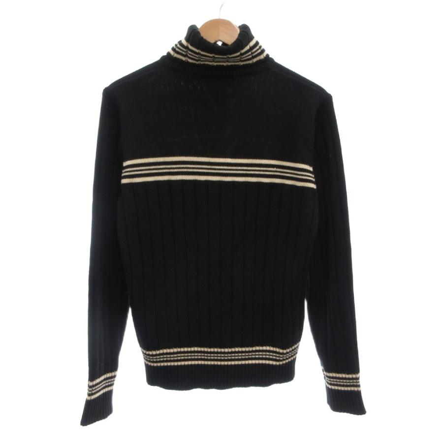 モスキーノ MOSCHINO ニット セーター タートルネック 紺 ダーク  