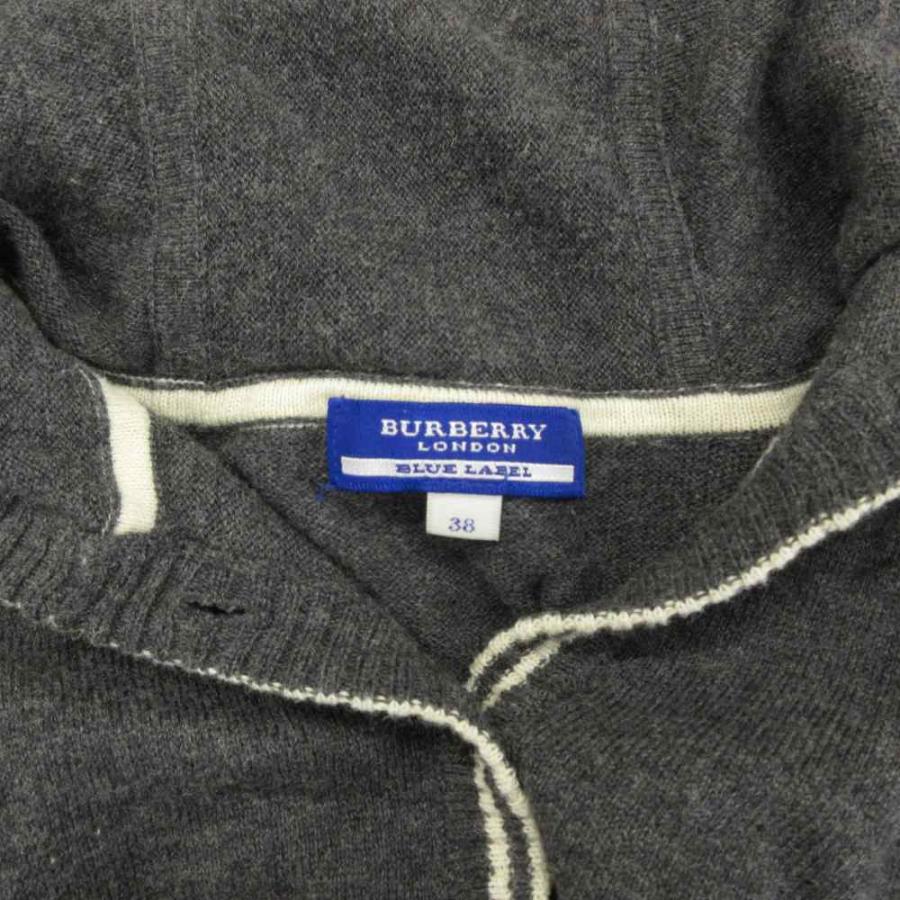 バーバリー ブルーレーベル パーカー カシミヤ ニット ホース刺繍 ブルー BURBERRY BLUE LABEL（バーバリーブルーレーベル） ニットプルオーバー