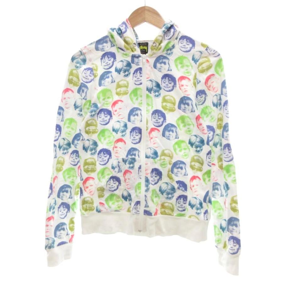 STUSSY（ステューシー） パーカー フーディー ジップアップ M 白