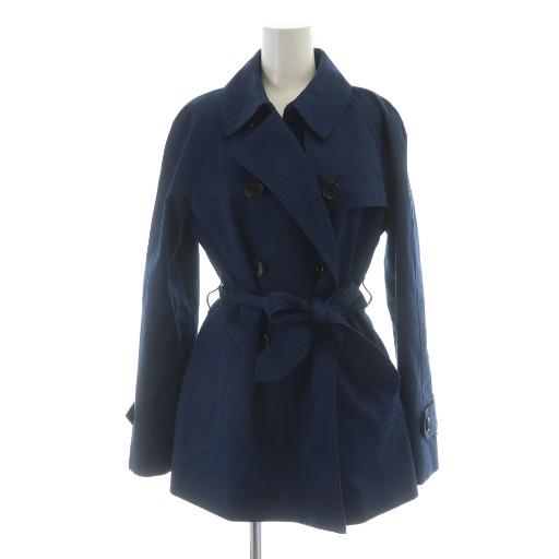 【コーチ】トレンチコート☆ロング☆Cボタン☆コットン☆総裏☆ネイビー☆秋冬☆M COACH（コーチ） トレンチコート 長袖 ミドル 総裏地 ダブル ロゴ S 紺