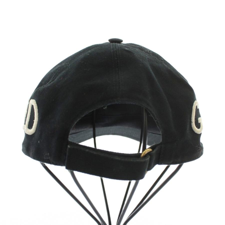 GUCCI（グッチ） 帽子 ベースボールキャップ LOVED ロゴ 刺繍 M 58 黒