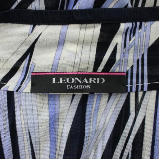 レオナール カンカン カーディガン 長袖 ロング 花柄 総柄 42 L 紫 黒 LEONARD - レオナール カンカン カーディガン 長袖 ロング 花柄 総柄