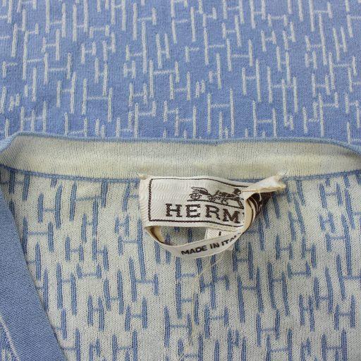 HERMES（エルメス） HERMES Tシャツ ニット 半袖 Vネック Hロゴ 総柄 L