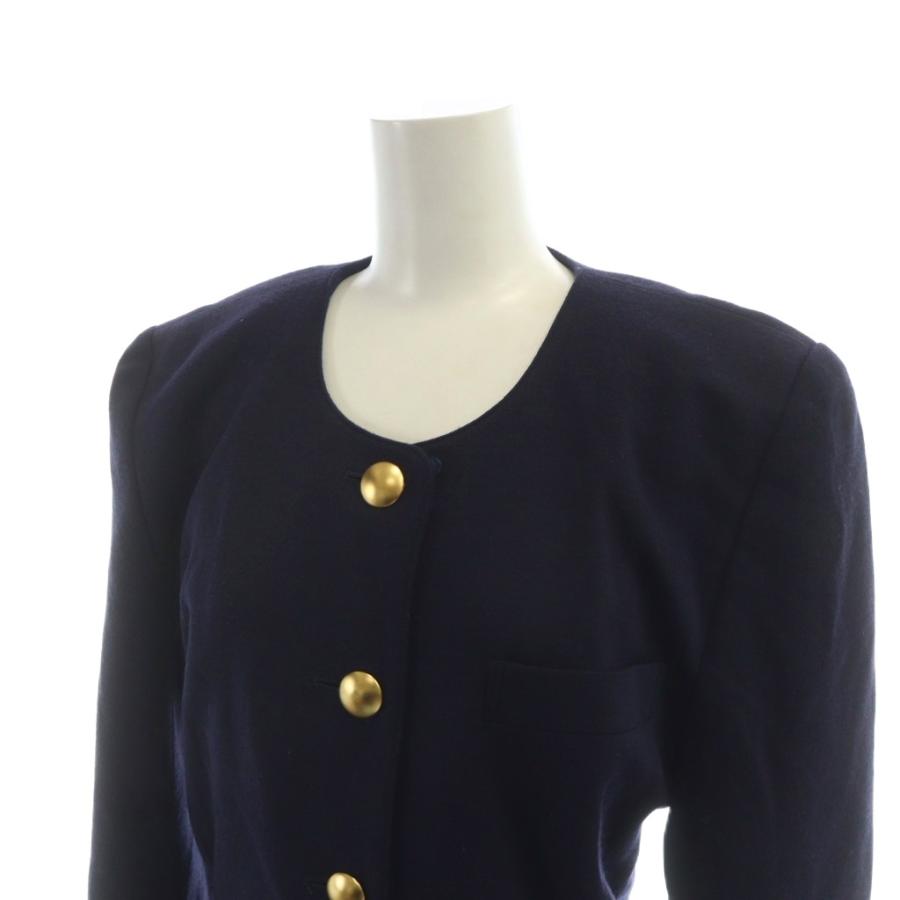 FOXEY（フォクシー） ノーカラージャケット 長袖 ミドル 総裏地  