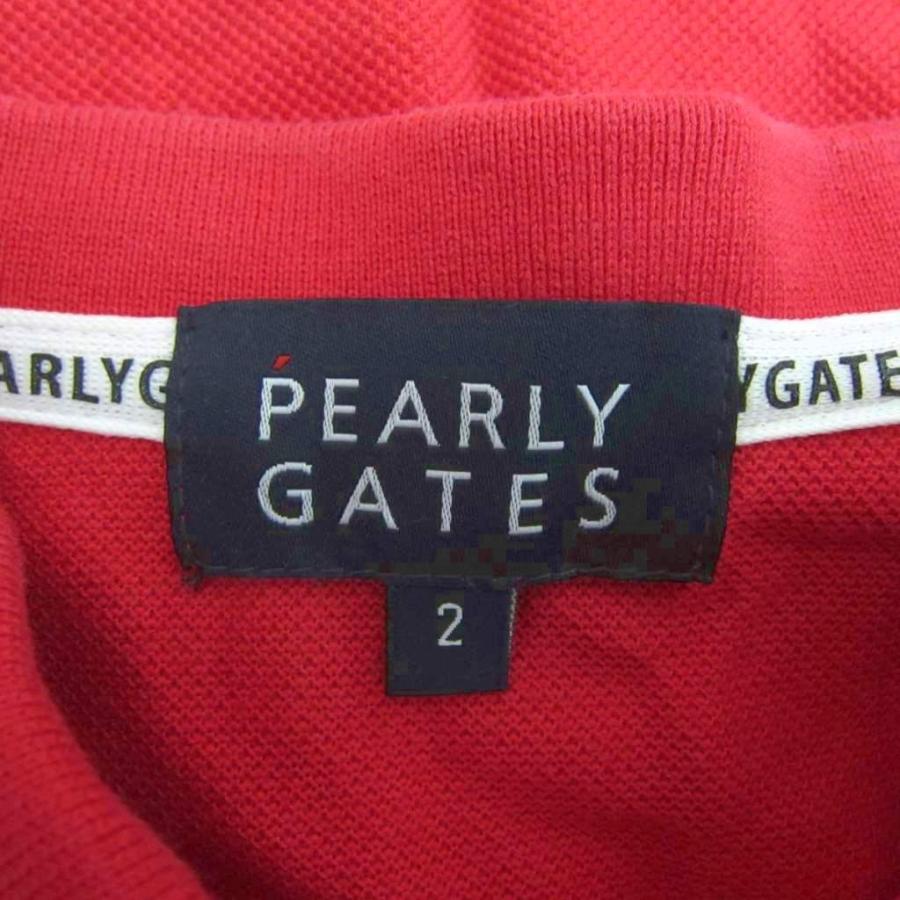 パーリーゲイツ PEARLY GATES ゴルフウエア ポロシャツ 半袖 2 M 赤