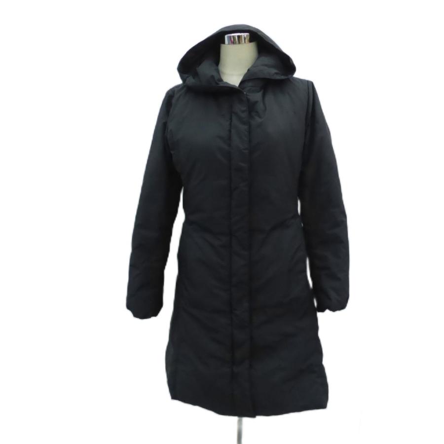 ユニクロ（UNIQLO） ダウンコート ロング丈 L 黒 ブラック フード付き