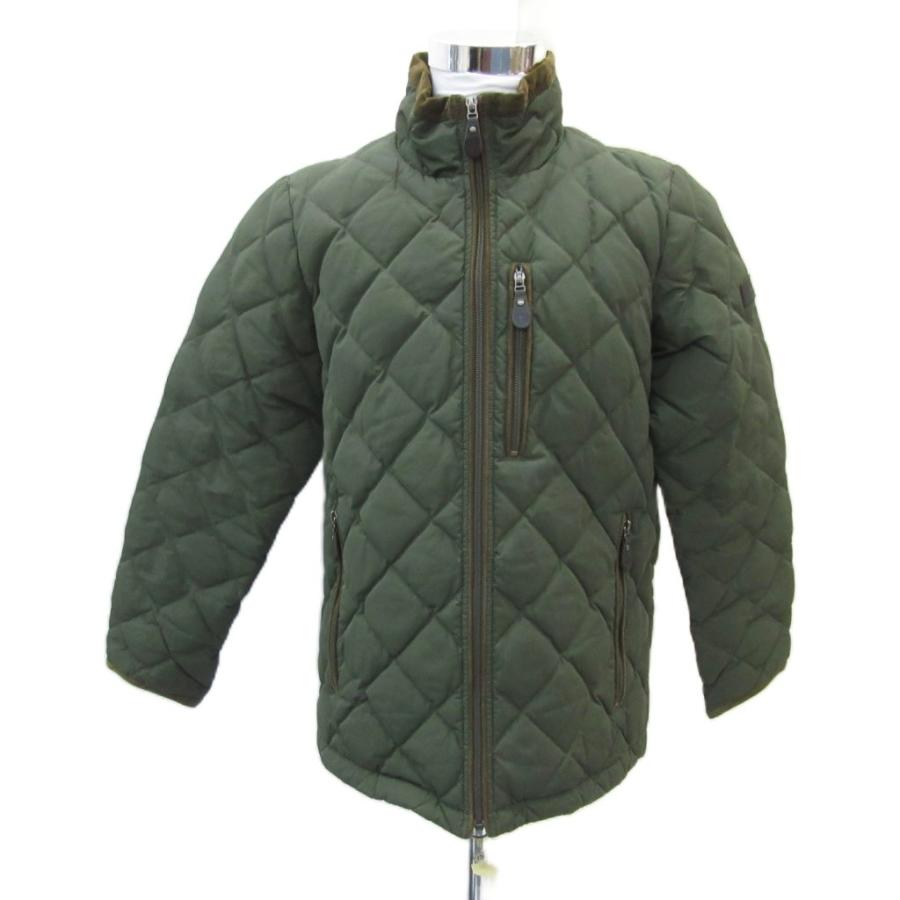 エーグル AIGLE キルティングジャケット L カーキ スタンドカラー 