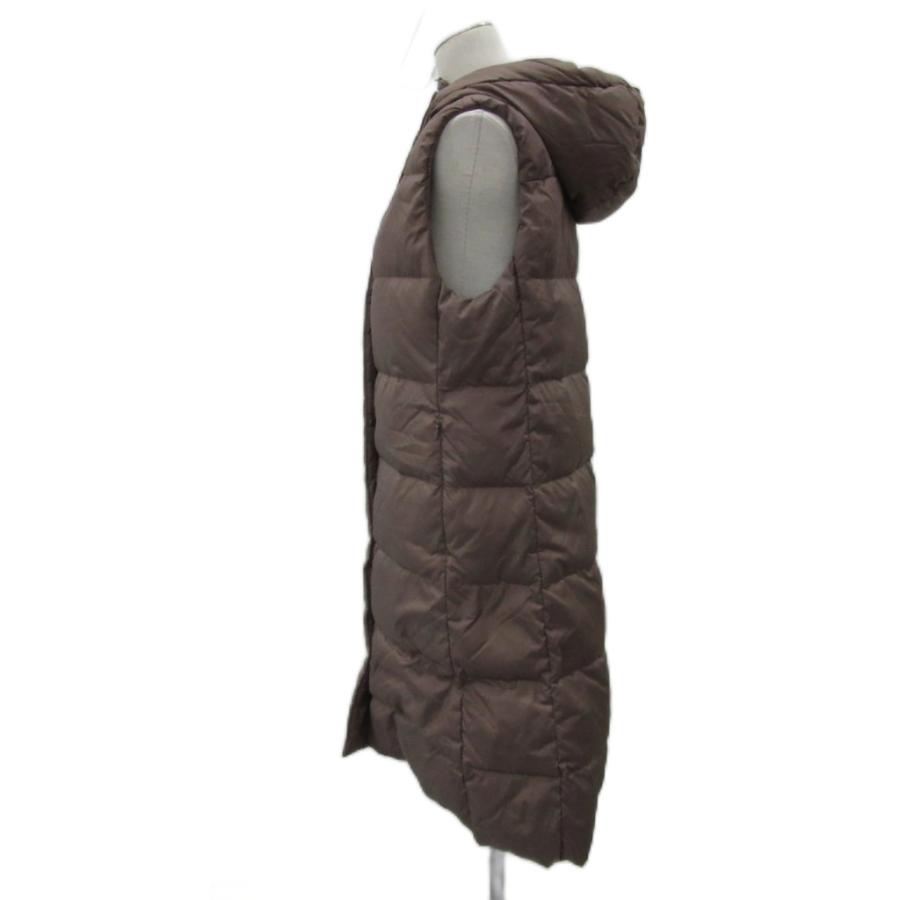 プラステ PLST ダウンベスト ジャケット S フード付き ブラウン