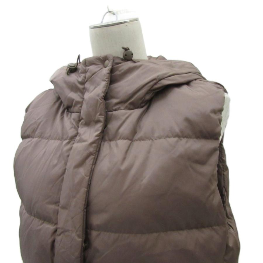 プラステ PLST ダウンベスト ジャケット S フード付き ブラウン