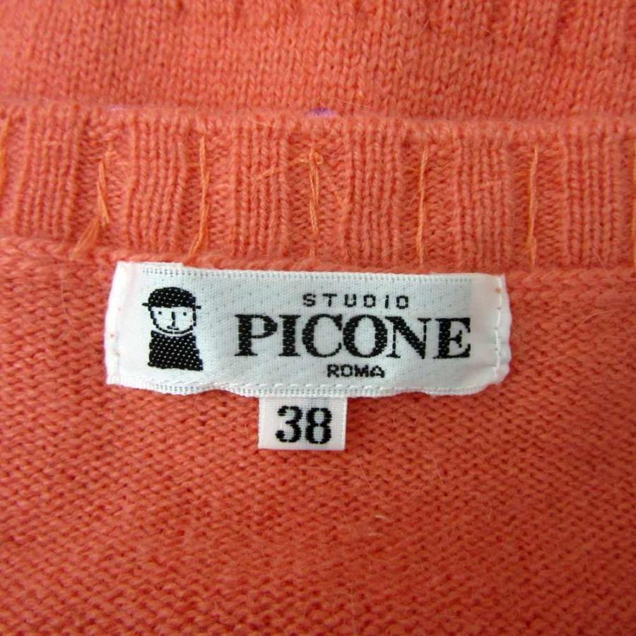 ピッコーネ PICONE ニット セーター Vネック ウール混 アンゴラ混 38 M 