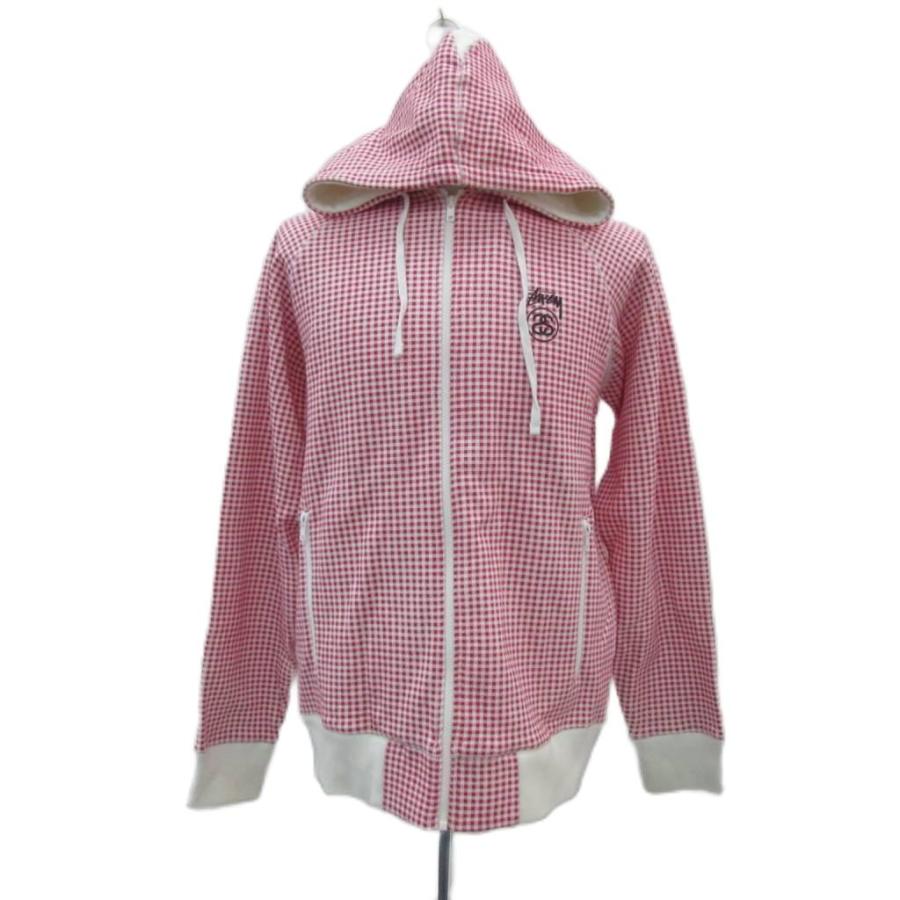 STUSSY（ステューシー） ジャケット パーカー L 赤 レッド ギンガム