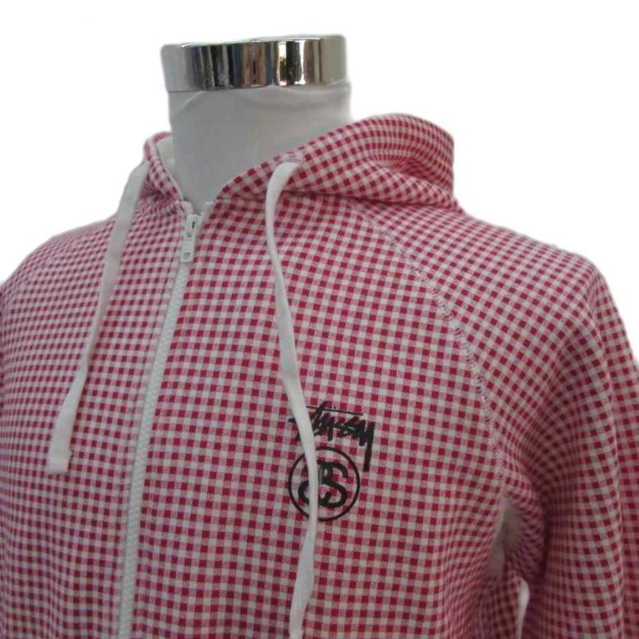 STUSSY（ステューシー） ジャケット パーカー L 赤 レッド ギンガム