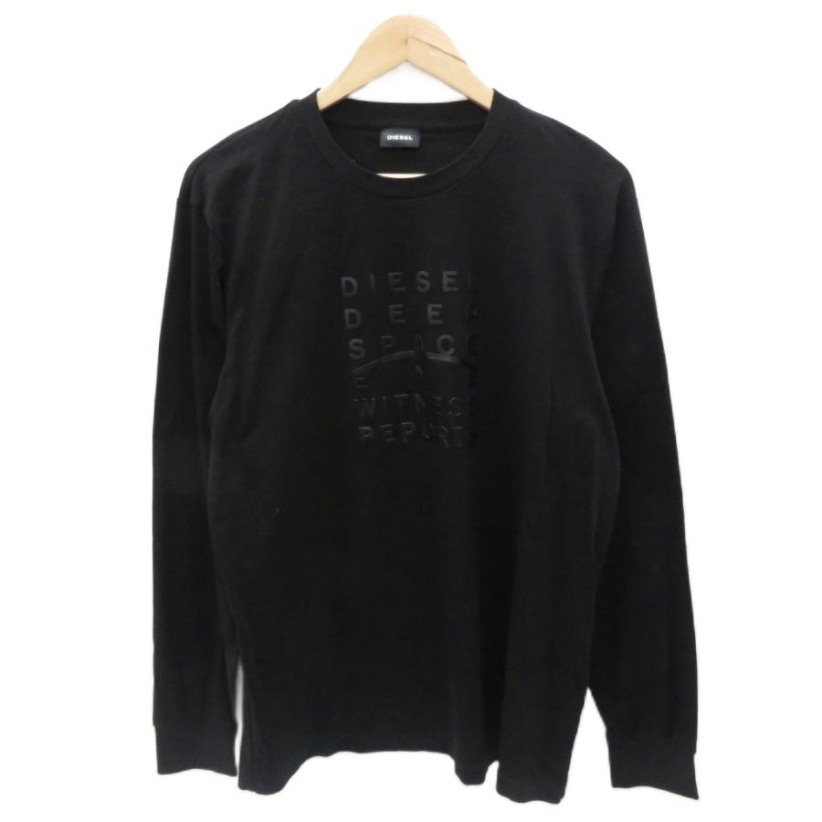 DIESEL ブラック 長袖カットソー DIESEL（ディーゼル） DIESEL Tシャツ カットソー 長袖 黒 ブラック