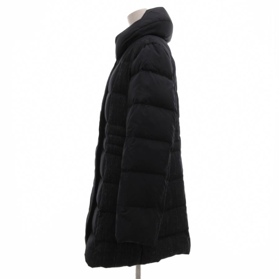 レリアン Leilian ダウンコート ロング ステンカラー 11 紺 ネイビー