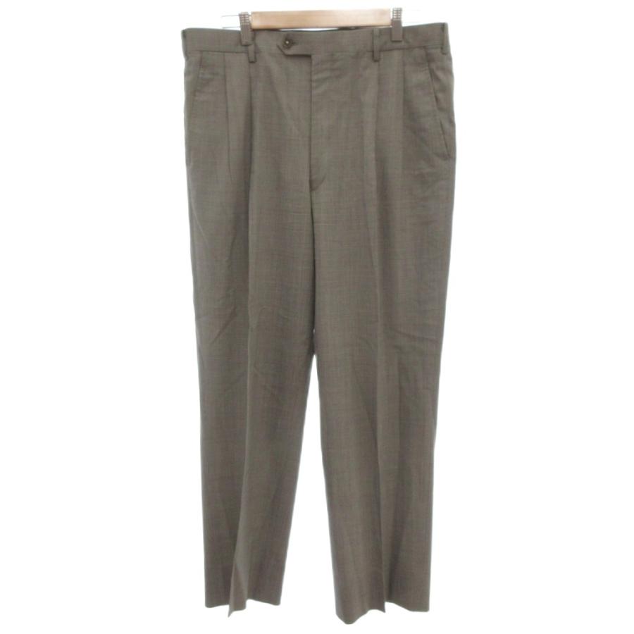 グレー プリーツ入り スラックス 古着 ピエールカルダン Pierre Cardin