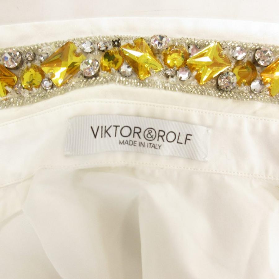 ヴィクター&ロルフ VIKTOR&ROLF シャツ 半袖 ビジュー 40 白 ホワイト 