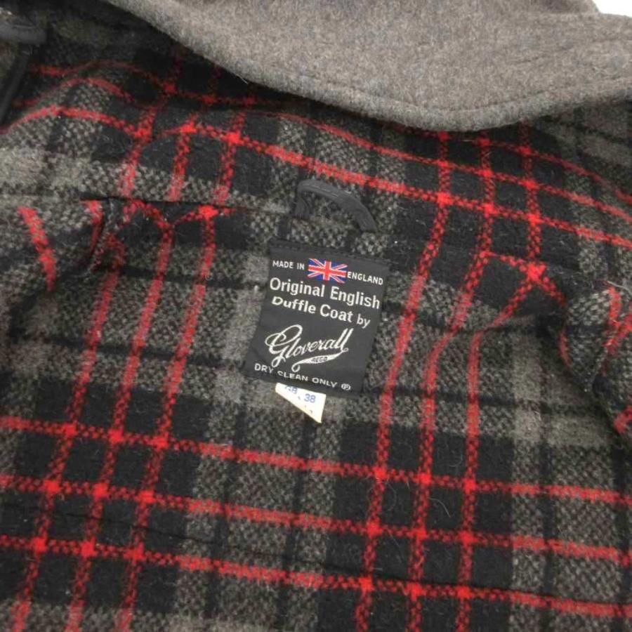 【極美品】グローバーオール ダッフルコート チェック チャコールグレー ロング丈 グローバーオール Gloverall モリス ダッフルコート 裏チェック 膝丈