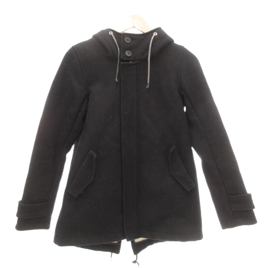 エックスガール x-girl フーデッドコート ウール 裏地ボア 1 黒