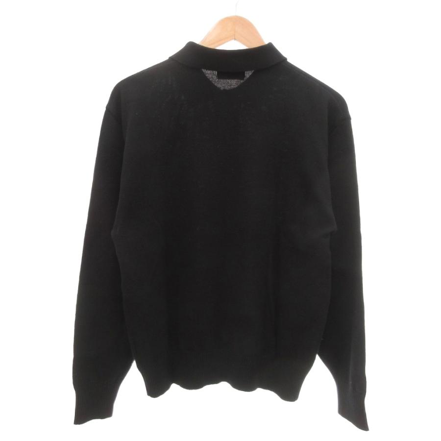 ミスタージュンコ Mr.JUNKO ニット ポロシャツ ウール L 黒 ブラック