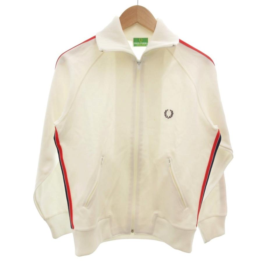 【新品】フレッドペリー サイドロゴ トラックジャケット ホワイトMサイズ FRED PERRY（フレッドペリー） トラックジャケット ロゴ刺繍 M 白