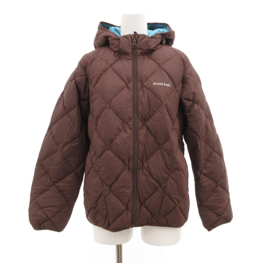 モンベル Montbell ダウンジャケット キルティング ロゴ刺繍 160 茶