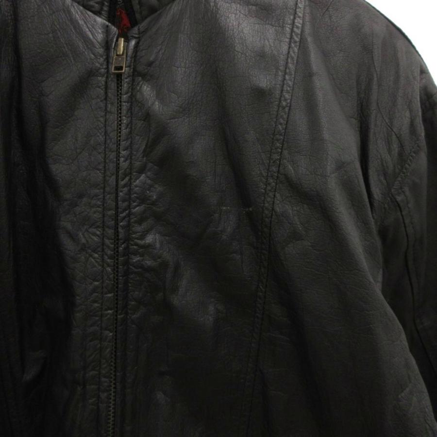 REDOX ボンバージャケット レザー ブルゾン ジップアップ L 黒 