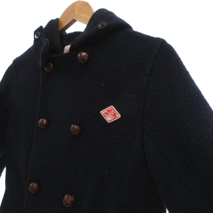 ダントン DANTON ウールモッサ フードジャケット 34 紺 ネイビー