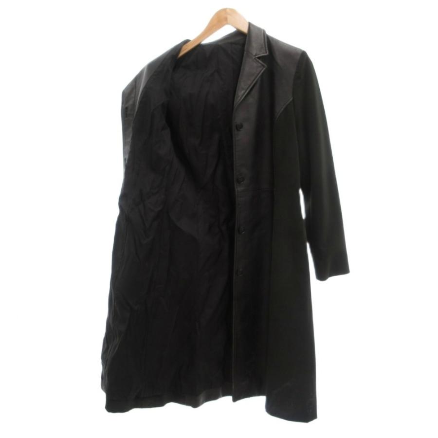 ランバン LANVIN La Collection ラムレザー チェスターコート 切替