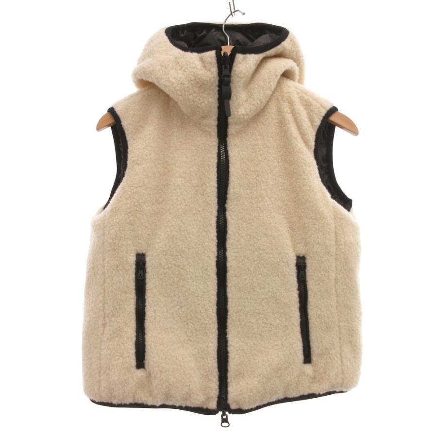 ピューテリー PEUTEREY リバーシブルダウンベスト ボア フード 42 白