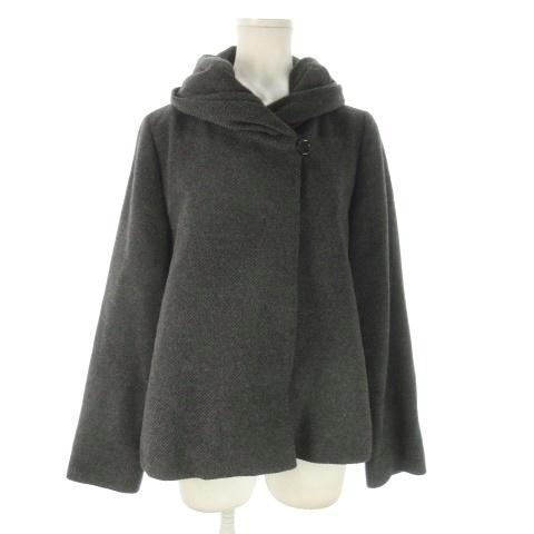 INDIVI（インディヴィ） ショートコート 38 グレー ショールカラー