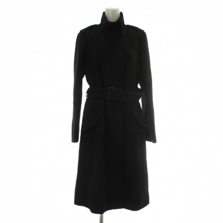 アマカ AMACA ロングコート アウター ウール アンゴラ混 38 黒