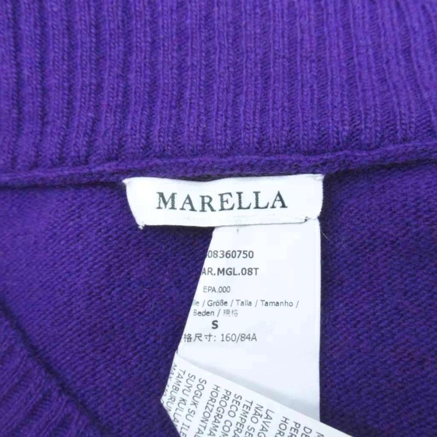 マレーラ MARELLA ニット セーター チュニック ウール S 紫 パープル Vネック 長袖 /SM28 GY59 レディース ...