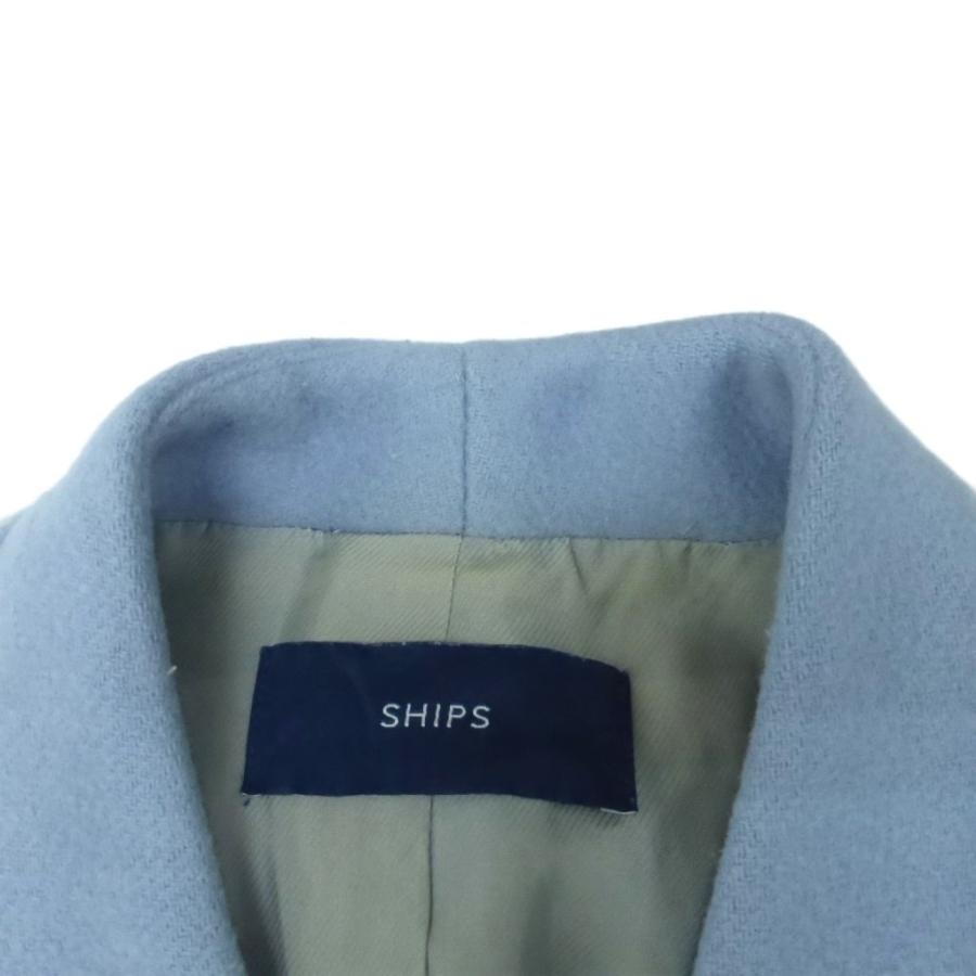 シップス SHIPS ノーラペルコート ノーカラーコート ロング丈 ウール 