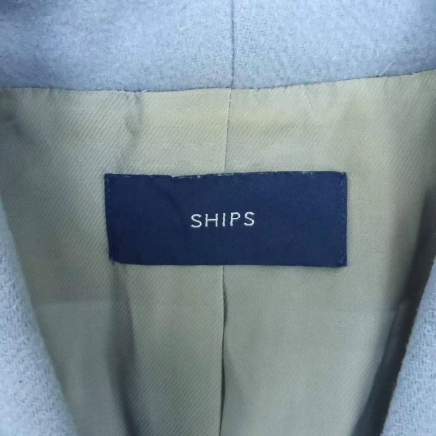 シップス SHIPS ノーラペルコート ノーカラーコート ロング丈 ウール 