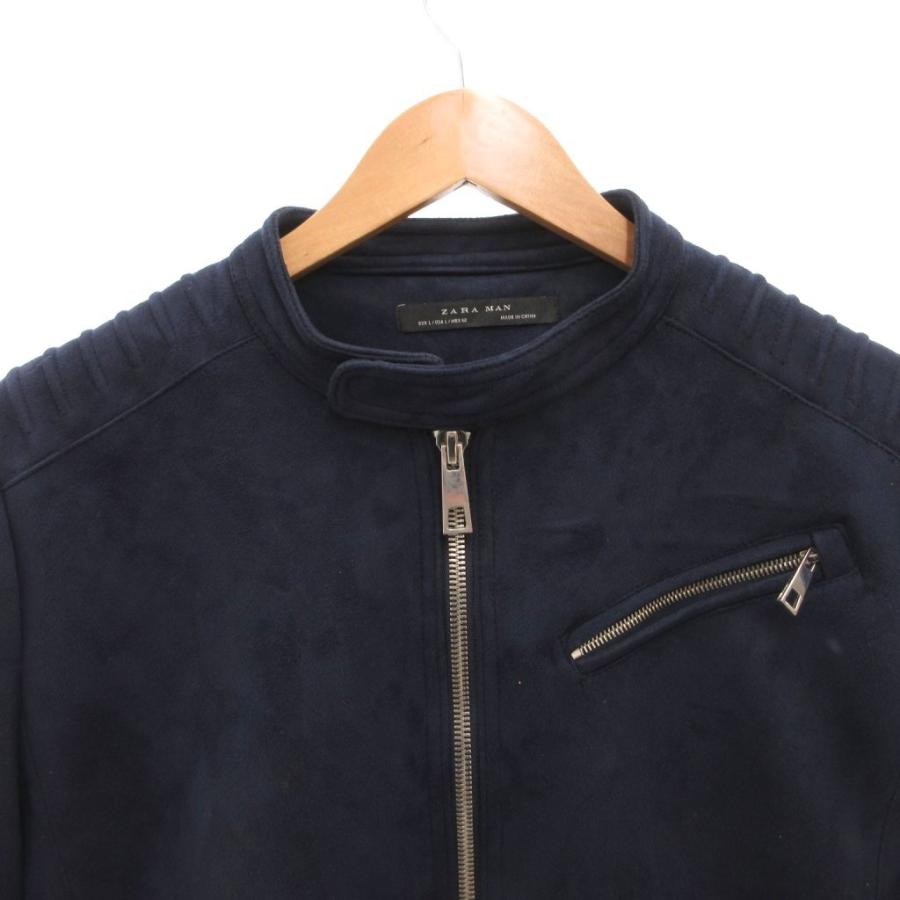 ザラマン ZARA MAN ライダースジャケット シングル フェイクスエード L 
