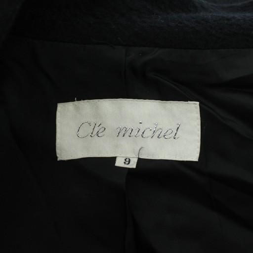 クレミッシェル Cle michel ロングコート アウター カシミヤ 9 黒