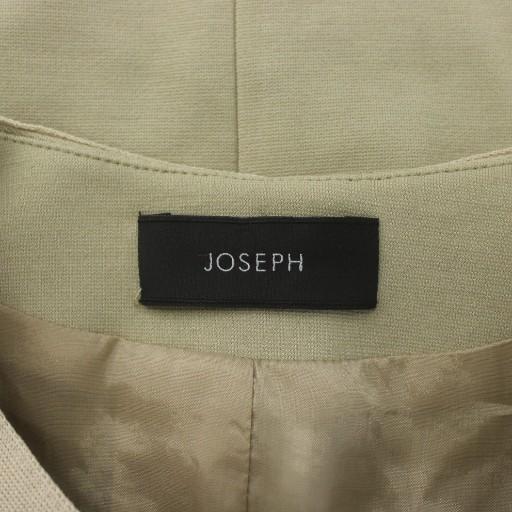 「JOSEPH」ジョセフ　ノーカラージャケット 38 ジョセフ JOSEPH ノーカラージャケット 背抜き パイピング 38 ベージュ