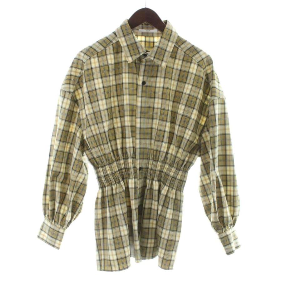 SLY（スライ） チェックシャツ チュニック ウエストギャザー ペプラム