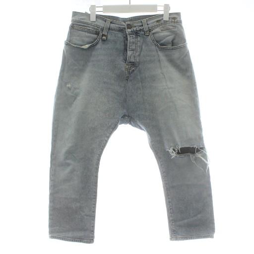 アールサーティーン R13 Jonah Drop ドロップデニム デニムパンツ ジーンズ サルエル ダメージ加工 ボタンフライ 31 青 ブルー ブランド古着販売のベクトル - 通販 - Yahoo ショッピング