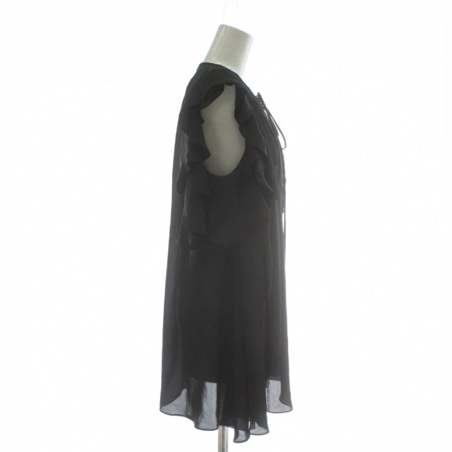 ジバンシィ GIVENCHY ブラウス ノースリーブ シアー レースアップ 36 S 