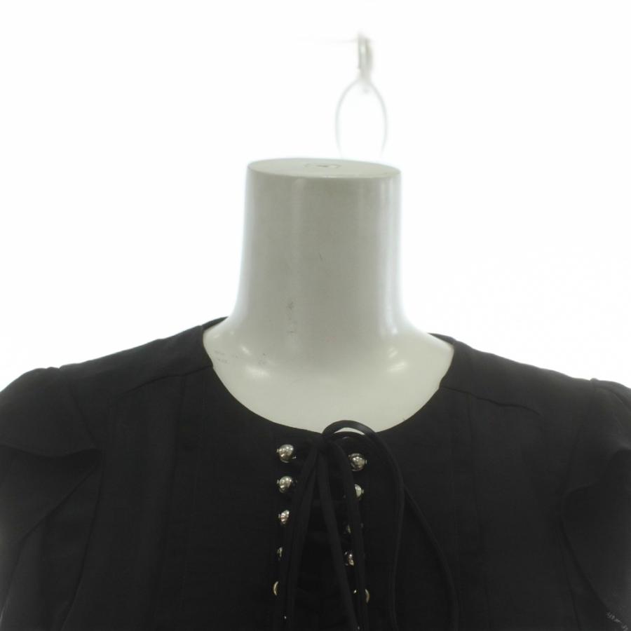 ジバンシィ GIVENCHY ブラウス ノースリーブ シアー レースアップ 36 S 
