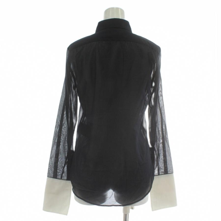 サンローランパリ シャツ 長袖 フリル 比翼ボタン レギュラーカラー タック サンローラン パリ SAINT LAURENT PARIS シャツ ブラウス 長袖