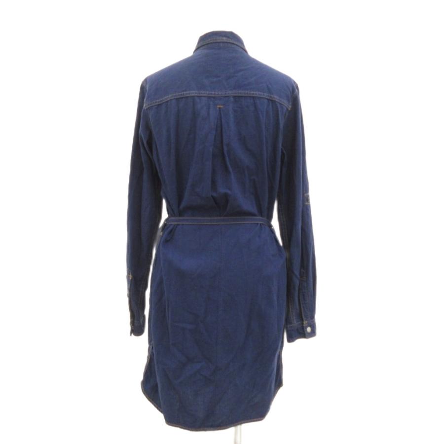 プラステ PLST デニムシャツワンピース 長袖 ベルト ひざ丈 2