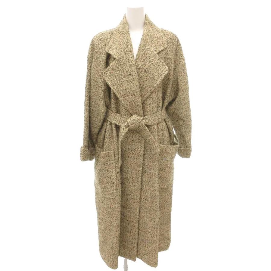 コルディア CORDIER 美品 コート ロング丈 カラーネップ ボタンレス 9 