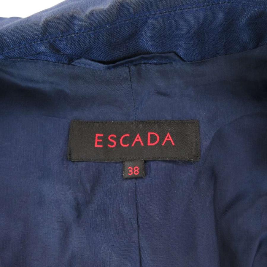エスカーダ ESCADA ベスト ジレ 38 シルク リネン混 紺 ネイビー /AE 