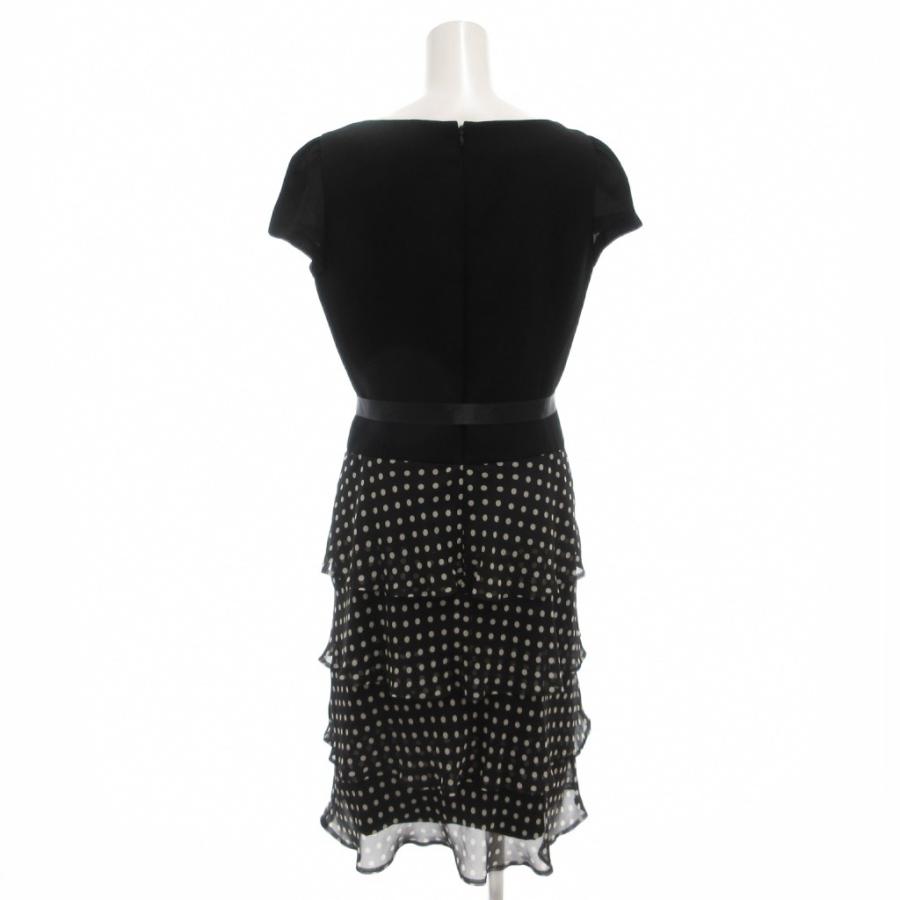 エムズグレイシー M'S GRACY 切替ワンピース ひざ丈 半袖 ドット柄