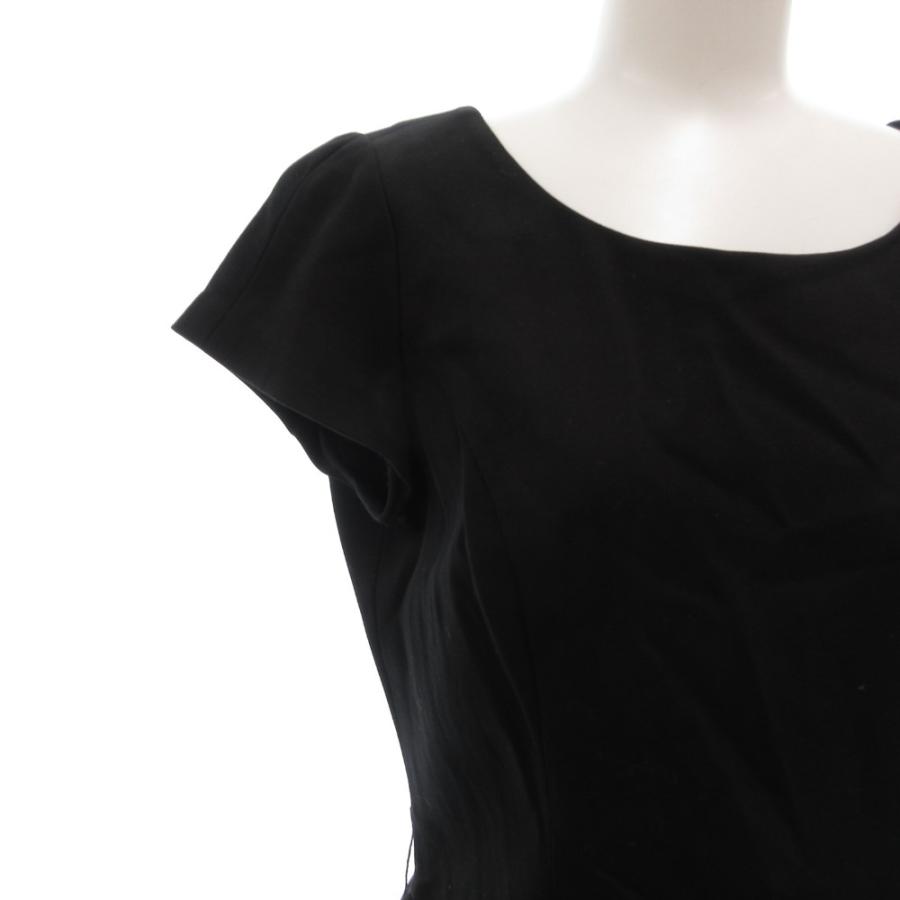 エムズグレイシー膝丈ドッキングワンピースブラック38 M'S GRACY